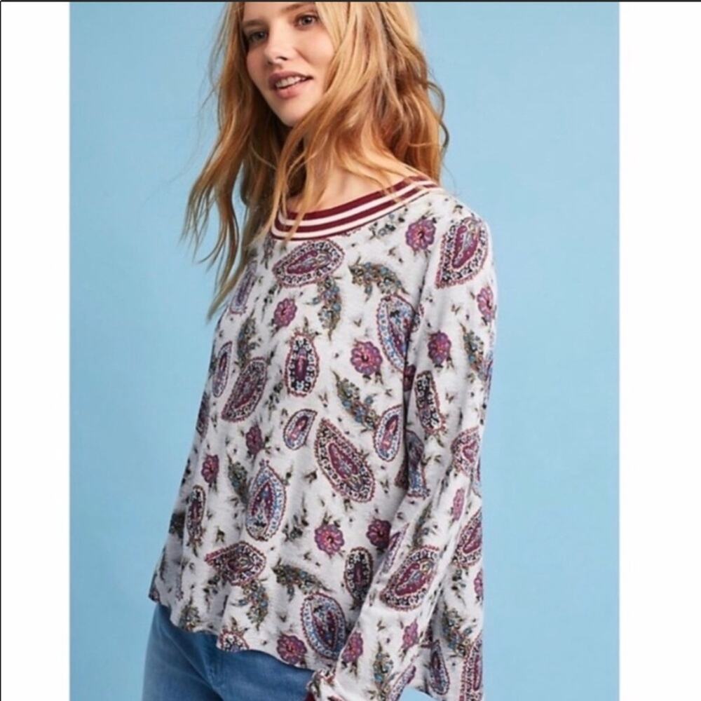 Anthropologie T.La Gray Floral Paisley Top